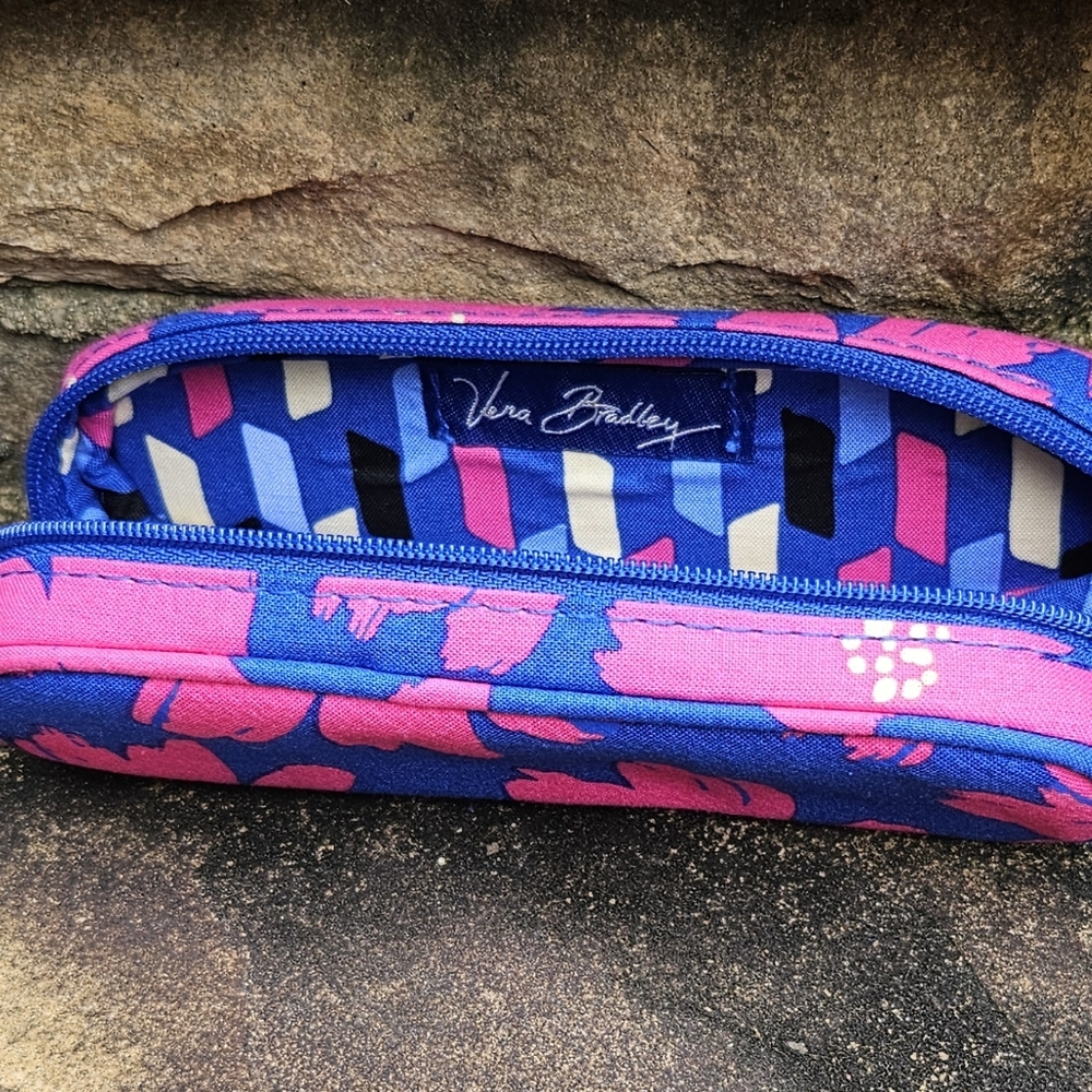 Vera Bradley Blue and Pink Glasses Case - Picture 2 of 3